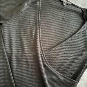 Banana Republic Charcoal Ribbed Knit Top